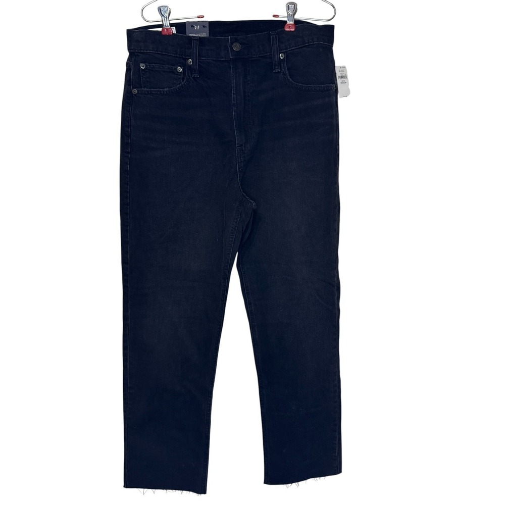 Gap Women's Jeans Cheeky‎ Straight Sky High Low Stretch Denim Black Size 31 NWT